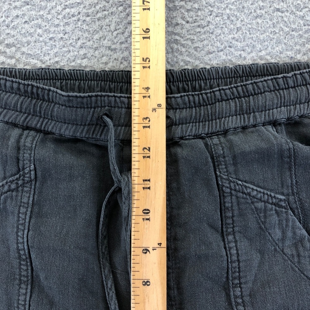 Free People Pants Womens Medium Black Linen Blend Cargo Utility Lagenlook Boho - Picture 12 of 14
